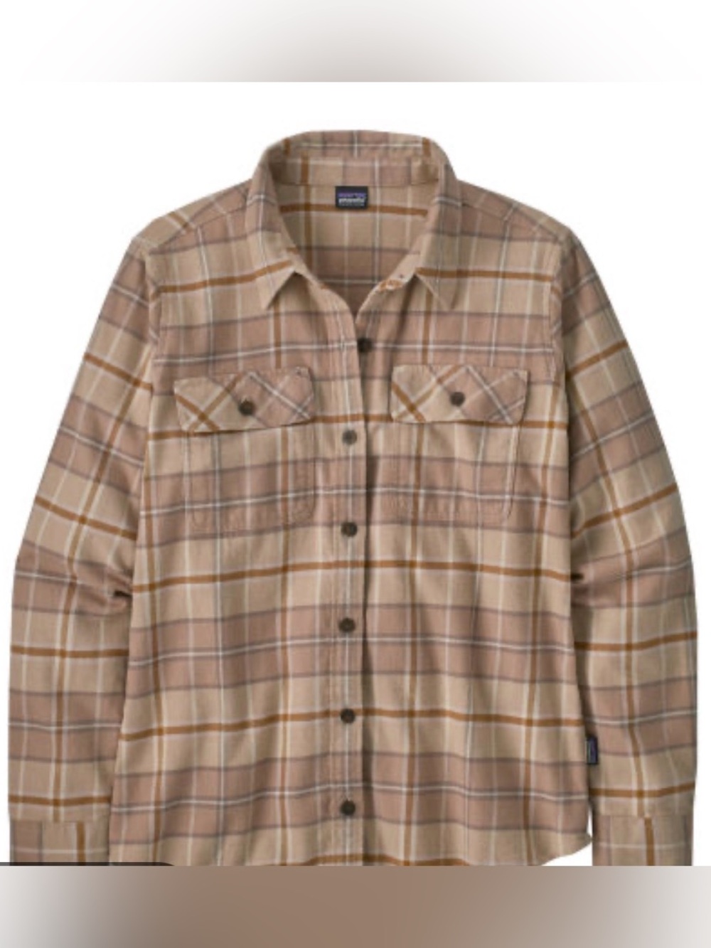 Patagonia Women’s Fjord Flannel Tan Plaid Shirt